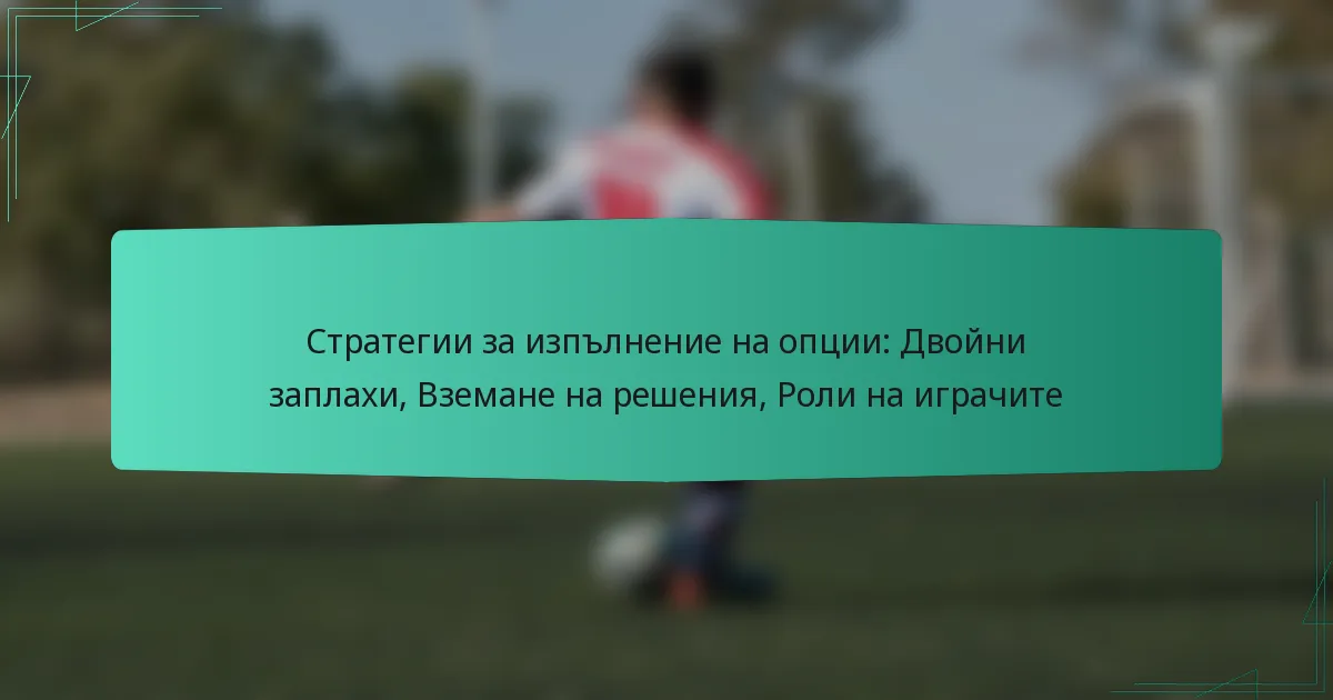 Стратегии за изпълнение на опции: Двойни заплахи, Вземане на решения, Роли на играчите