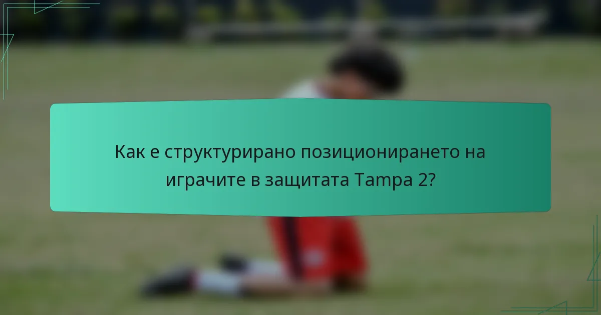 Как е структурирано позиционирането на играчите в защитата Tampa 2?
