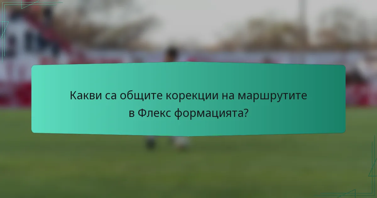 Какви са общите корекции на маршрутите в Флекс формацията?