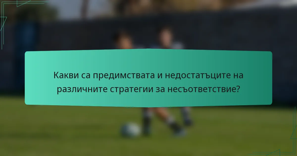 Какви са предимствата и недостатъците на различните стратегии за несъответствие?
