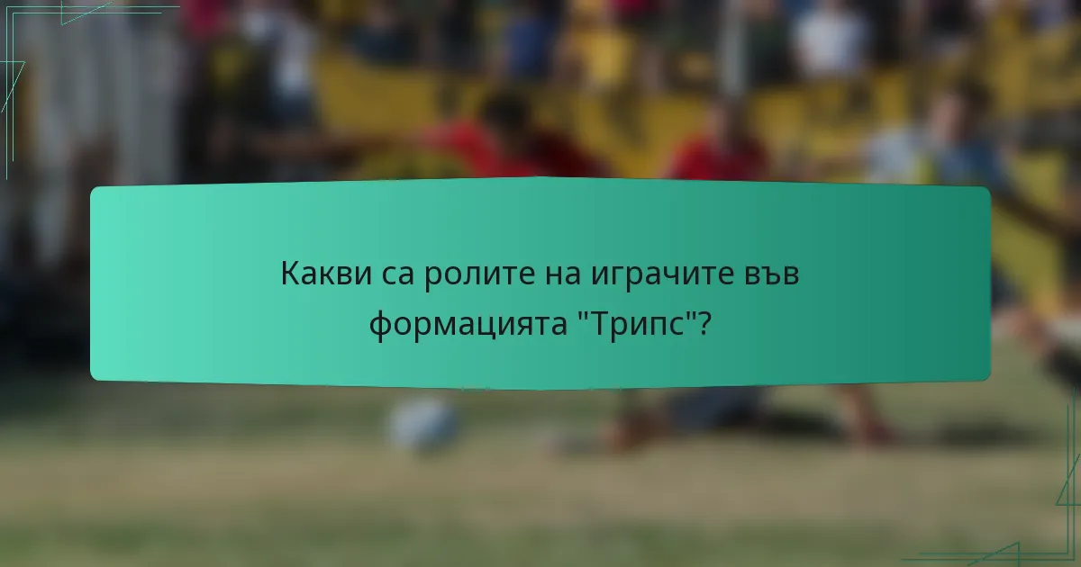 Какви са ролите на играчите във формацията 